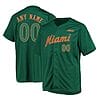Custom Miami Hurricanes Baseball Jersey Name and Number NCAA College Green