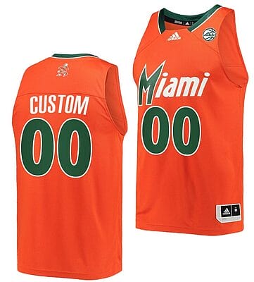 Custom Miami Hurricanes Jersey College Basketball Reverse Retro Orange 6 Custom Miami Hurricanes Jersey College Basketball Reverse Retro Orange