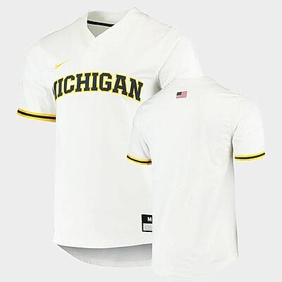 Custom Michigan Wolverines Baseball Jersey Name, Number College White Elite