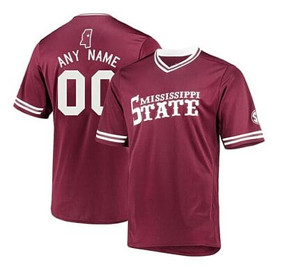 Custom Mississippi State Bulldogs Baseball Jersey Name and Number College NCAA Maroon