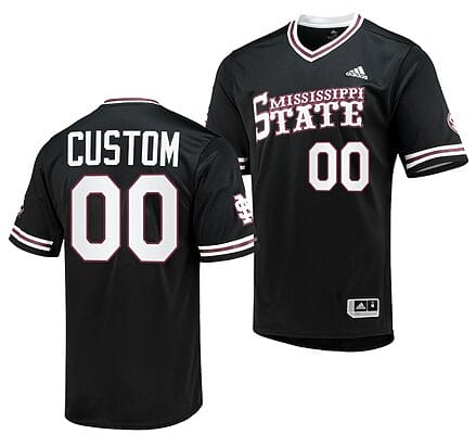 Custom Mississippi State Bulldogs Baseball Jersey Name and Number NCAA College Black