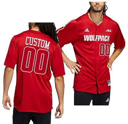 Custom NC State Wolfpack Jersey Name and Number NCAA College Red