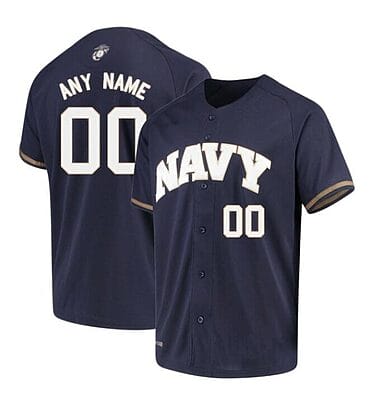 Custom Navy Midshipmen Baseball Jersey Under Armour Name and Number College Navy