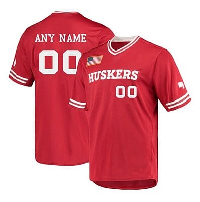 Custom Nebraska Huskers Baseball Jersey Name and Number NCAA College Scarlet 6 Custom Nebraska Huskers Baseball Jersey Name and Number NCAA College Scarlet
