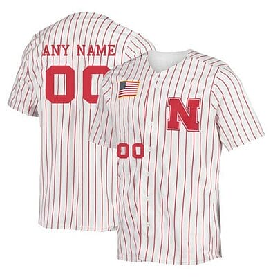 Custom Nebraska Huskers Baseball Jersey Name and Number NCAA College White