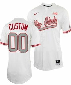 Custom Ohio State Buckeyes Baseball Jersey Name and Number NCAA College White