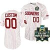 Custom Oklahoma Sooners Baseball Jersey Name and Number NCAA White 2022 College World Series