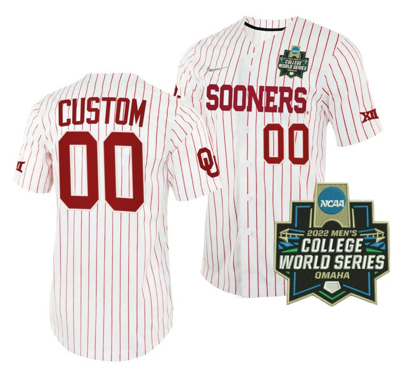 Custom Oklahoma Sooners Baseball Jersey Name and Number NCAA White 2022 College World Series 1 Custom Oklahoma Sooners Baseball Jersey Name and Number NCAA White 2022 College World Series