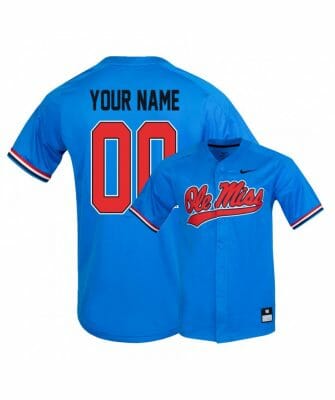 Custom Ole Miss Baseball Jersey Name, Number Rebels College Blue
