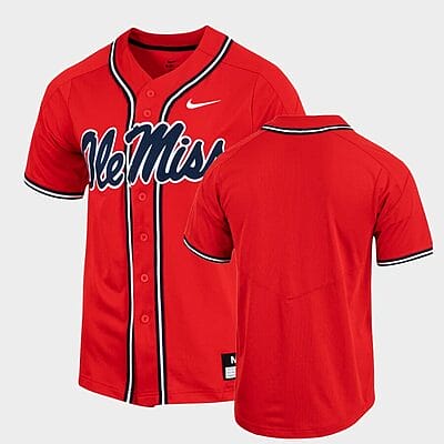 Custom Ole Miss Baseball Jersey Name, Number Rebels College Red 6 Custom Ole Miss Baseball Jersey Name, Number Rebels College Red