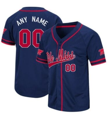 Custom Ole Miss Baseball Jersey Name and Number Rebels College Navy 6 Custom Ole Miss Baseball Jersey Name and Number Rebels College Navy