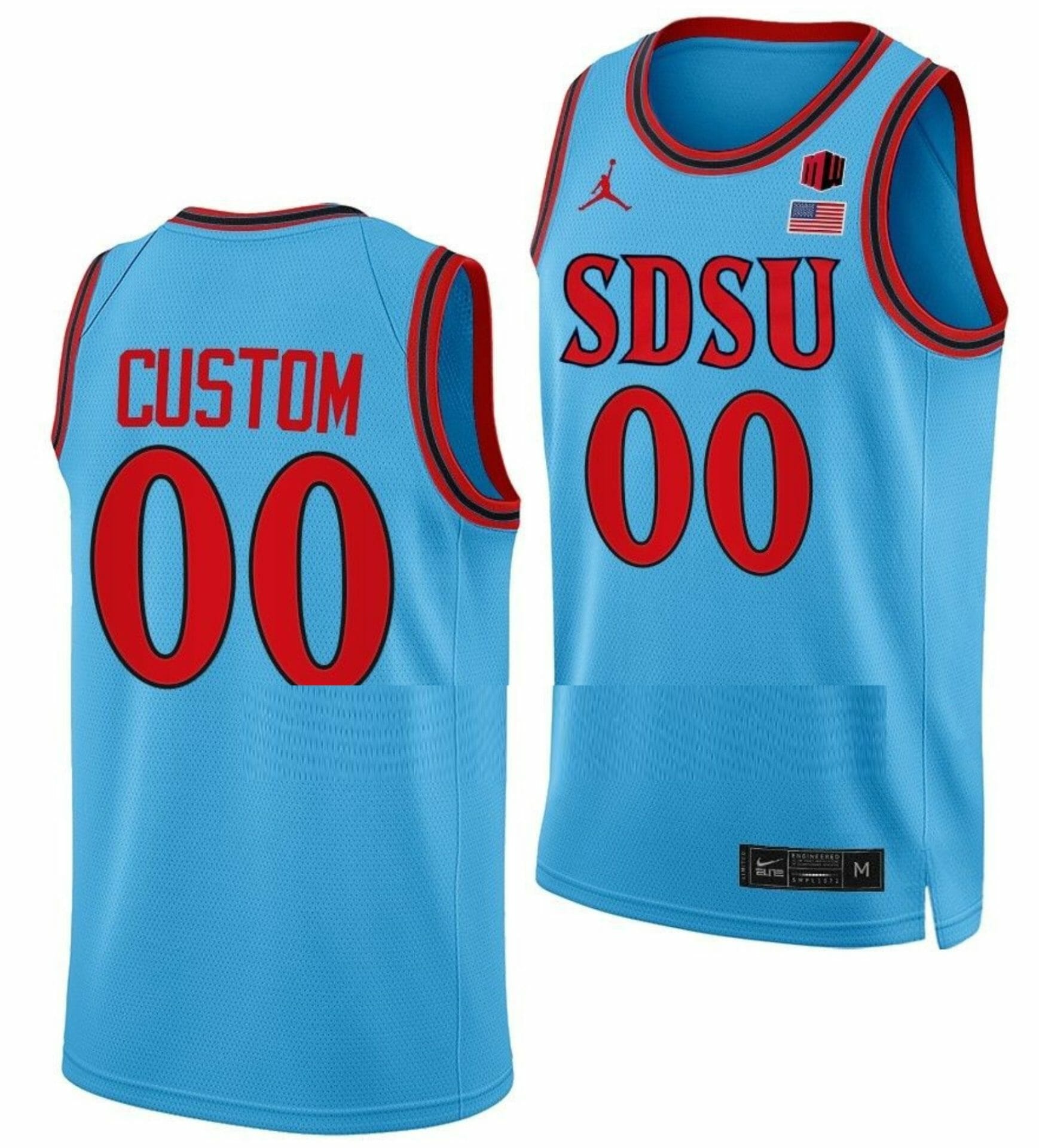 Custom San Diego State Aztecs Jersey Name and Number College Basketball Blue 10 Custom San Diego State Aztecs Jersey Name and Number College Basketball Blue