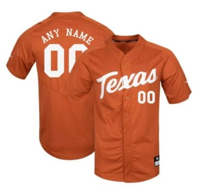 Custom Texas Longhorns Baseball Jersey Name and Number NCAA College Orange