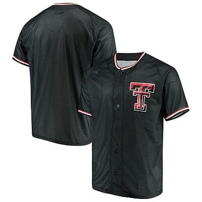 Custom Texas Tech Baseball Jersey Name, Number Red Raiders College Black