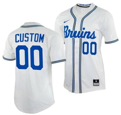 Custom UCLA Bruins Baseball Jersey Name and Number NCAA College Replica White