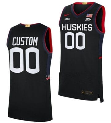 Custom UConn Huskies Jersey College Basketball Black Limited Big East