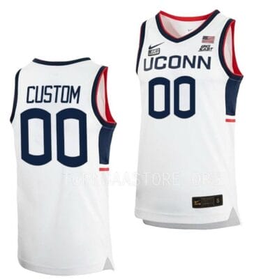 Custom UConn Huskies Jersey College Basketball Home White Big East