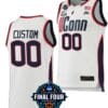 Custom UConn Huskies Jersey College Basketball March Madness Final Four 2022 White 3 Custom UConn Huskies Jersey College Basketball March Madness Final Four 2022 White