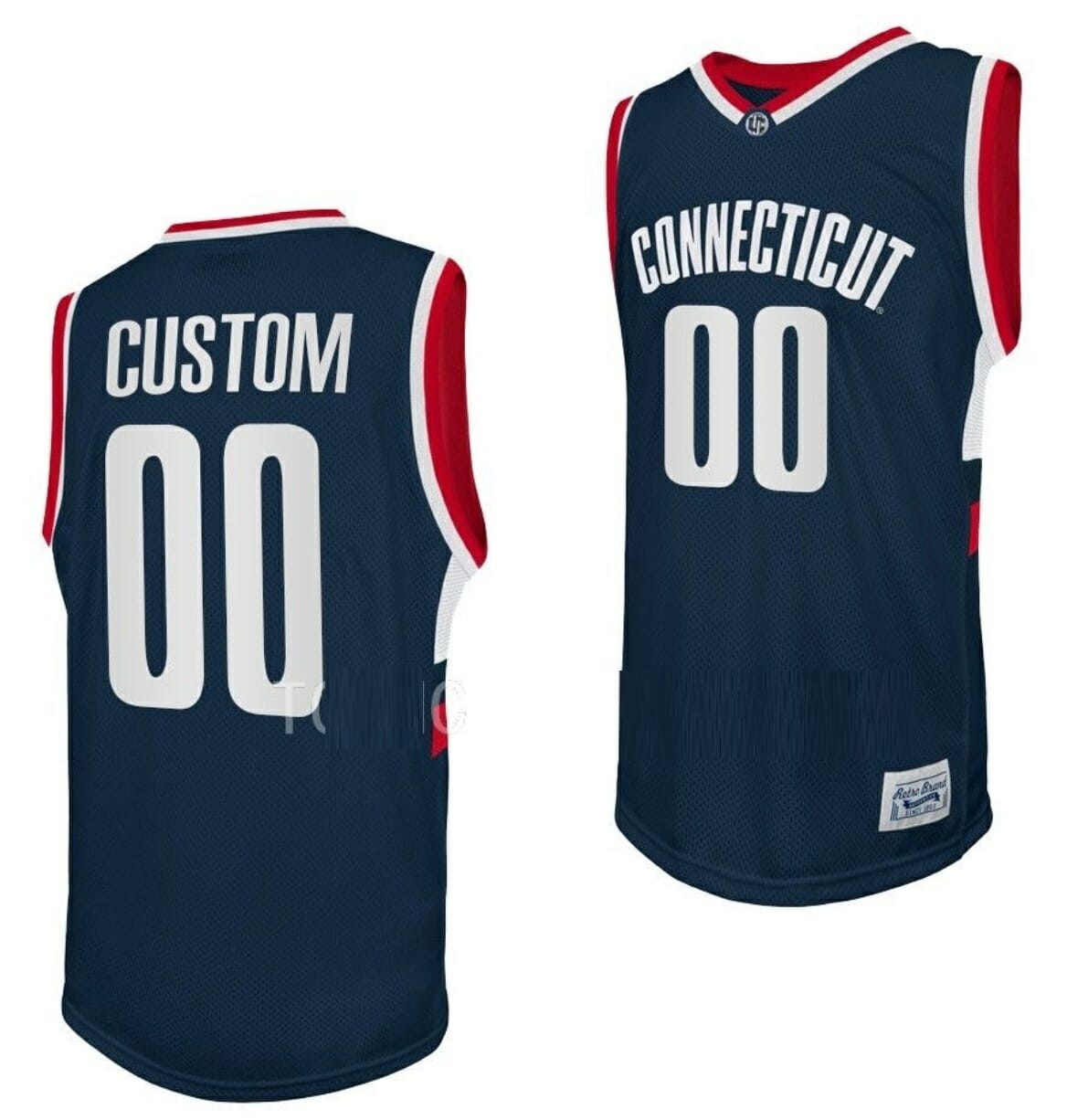 Custom UConn Huskies Jersey College Basketball Navy Retro 1 Custom UConn Huskies Jersey College Basketball Navy Retro