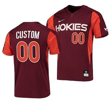 Custom Virginia Tech Hokies Baseball Jersey Name and Number NCAA College Maroon 6 Custom Virginia Tech Hokies Baseball Jersey Name and Number NCAA College Maroon