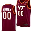 Custom irginia Tech Hokies Jersey Name and Number College Basketball Swingman Maroon
