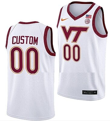 Custom Virginia Tech Hokies Jersey Name and Number College Basketball Swingman White