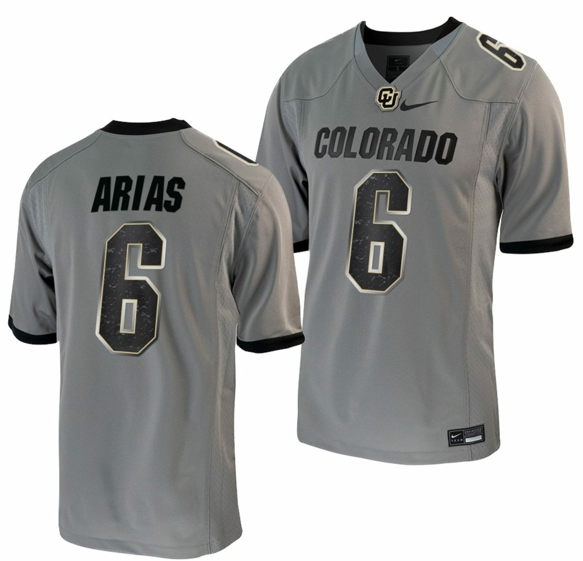 Daniel Arias Jersey Colorado Buffaloes College Football Untouchable Game Grey #6 8 Daniel Arias Jersey Colorado Buffaloes College Football Untouchable Game Grey #6