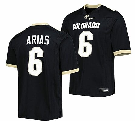 Daniel Arias Jersey Colorado Buffaloes College Football Untouchable Replica Black #6