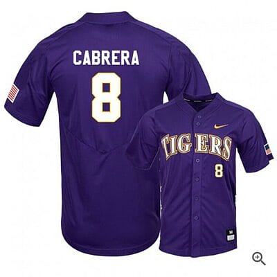 Daniel Cabrera Jersey Lsu Tigers Baseball NCAA College Purple Elite Alumni #8