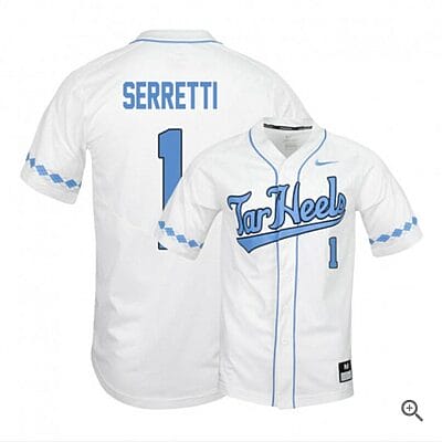 Danny Serretti Jersey North Carolina Tar Heels Baseball NCAA College White Elite Alumni #1