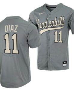 Davis Diaz Jersey Vanderbilt Commodores College Baseball Full-Button Grey #11