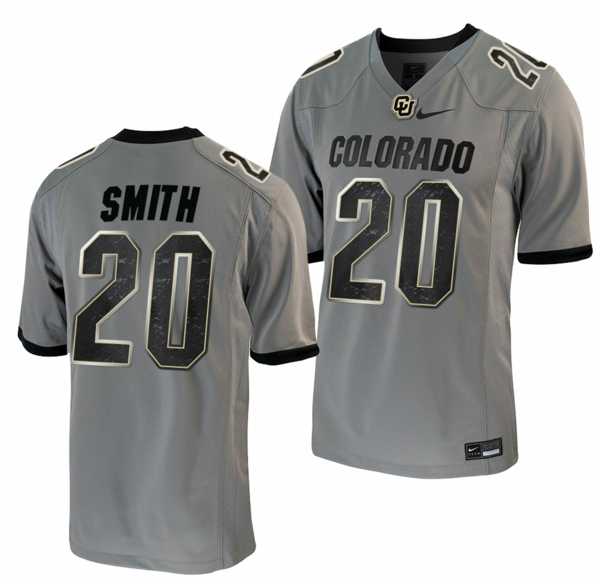 Deion Smith Jersey Colorado Buffaloes College Football Untouchable Game Grey #20 1 Deion Smith Jersey Colorado Buffaloes College Football Untouchable Game Grey #20