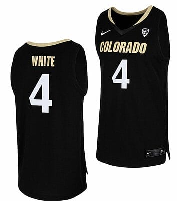 Derrick White Jersey Colorado Buffaloes College Basketball Replica Black #4