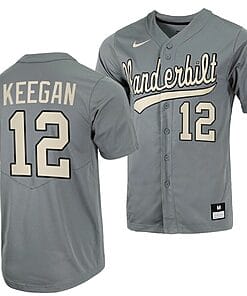 Dominic Keegan Jersey Vanderbilt Commodores College Baseball Full-Button Grey #12