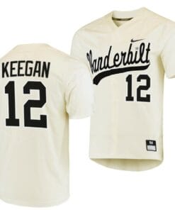 Dominic Keegan Jersey Vanderbilt Commodores College Baseball Replica Cream #12