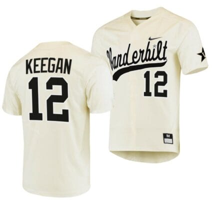 Dominic Keegan Jersey Vanderbilt Commodores College Baseball Replica Cream #12