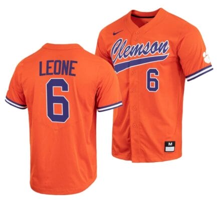 Dominic Leone Jersey Clemson Tigers College Baseball Orange Full-Button #6