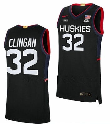 Donovan Clingan Jersey UConn Huskies College Basketball Limited Black #32