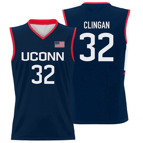 Donovan Clingan Jersey UConn Huskies College Basketball Navy #32