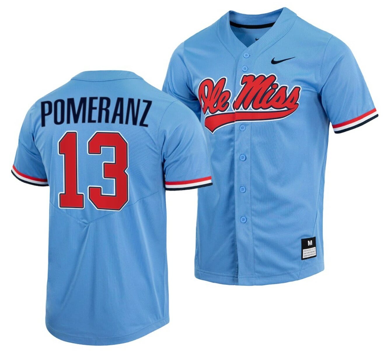 Drew Pomeranz Jersey Ole Miss Rebels College Baseball Blue #13 1 Drew Pomeranz Jersey Ole Miss Rebels College Baseball Blue #13