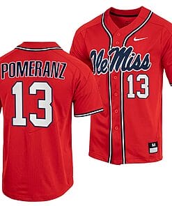Drew PomeranzJersey Ole Miss Rebels College Baseball Red #13