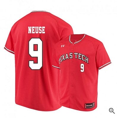 Dylan Neuse Jersey Texas Tech Red Raiders Baseball NCAA College Red Alumni #9 6 Dylan Neuse Jersey Texas Tech Red Raiders Baseball NCAA College Red Alumni #9