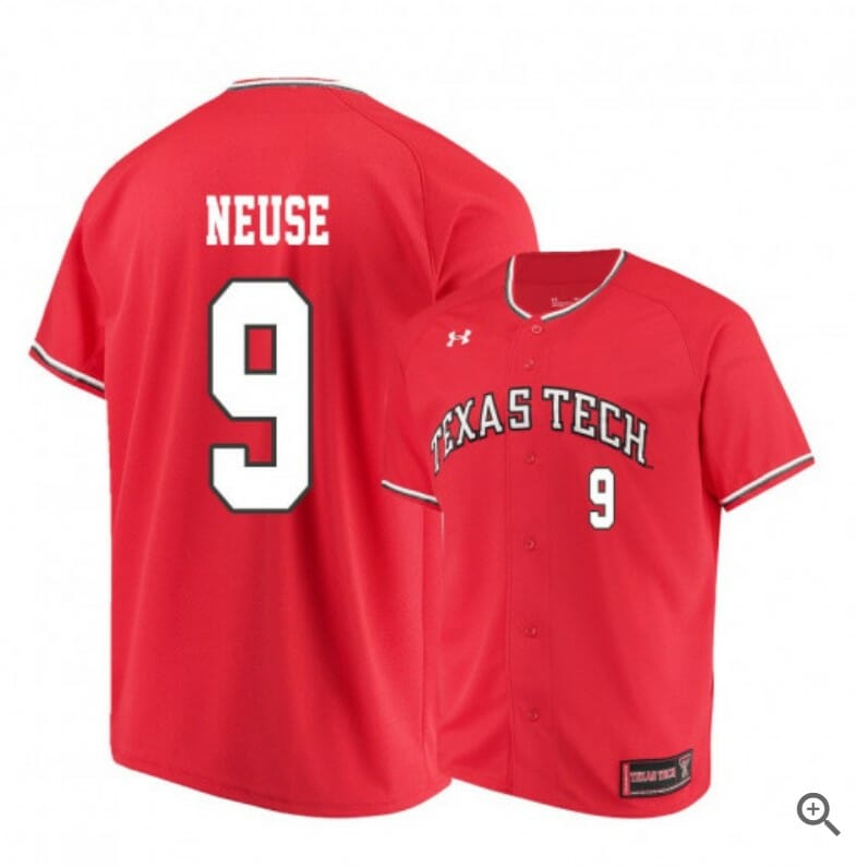 Dylan Neuse Jersey Texas Tech Red Raiders Baseball NCAA College Red Alumni #9 1 Dylan Neuse Jersey Texas Tech Red Raiders Baseball NCAA College Red Alumni #9