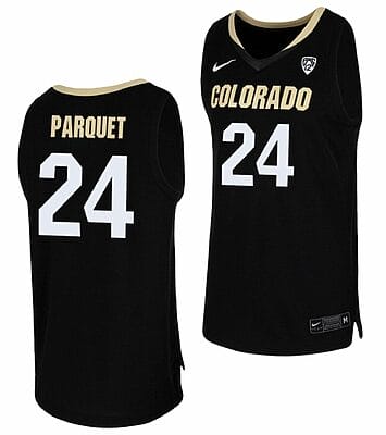 Eli Parquet Jersey Colorado Buffaloes College Basketball Replica Black #24