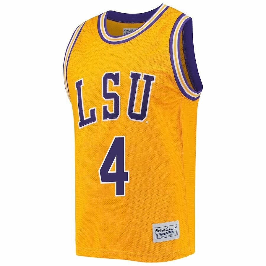 Flau'jae Johnson Jersey LSU Tigers Basketball 2023 NCAA College Retro Gold #4 2 Flau'jae Johnson Jersey LSU Tigers Basketball 2023 NCAA College Retro Gold #4 - Image 2