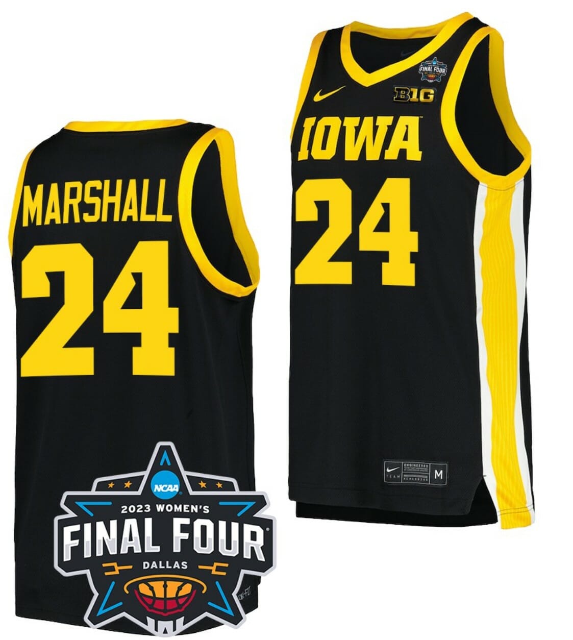 Gabbie Marshall Jersey Iowa Hawkeyes College Basketball 2023 National Championship Bound Black #24 1 Gabbie Marshall Jersey Iowa Hawkeyes College Basketball 2023 National Championship Bound Black #24