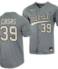 Gavin Casas Jersey Vanderbilt Commodores College Baseball Full-Button Grey #39