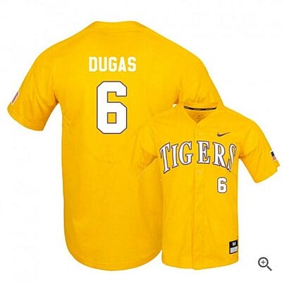 Gavin Dugas Jersey Lsu Tigers Baseball NCAA College Yellow Elite Alumni #6
