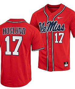 Gunnar Hoglund Jersey Ole Miss Rebels College Baseball Red #17