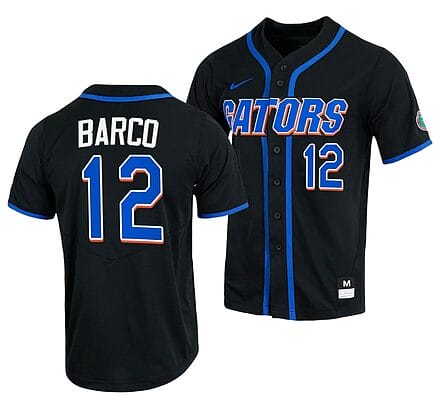Hunter Barco Jersey Florida Gators Baseball NCAA College Full-Button Black #12